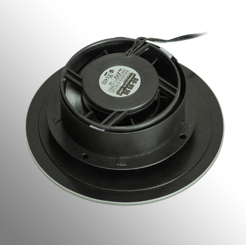 Тонкий бесшумный вытяжной вентилятор для ванной Mmotors ММР 120 глянцевое стекло круг черный