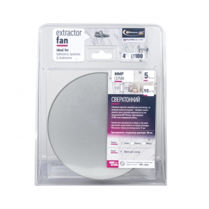 Вентилятор накладной сверхтонкий MMotors JSC MMP-06 100/90 куб/ч Стекло/Круг Светло серый