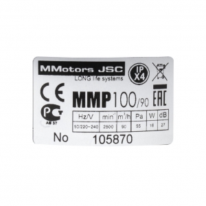 Вентилятор накладной сверхтонкий MMotors JSC MMP-06 100/90 куб/ч Стекло/Круг Светло серый