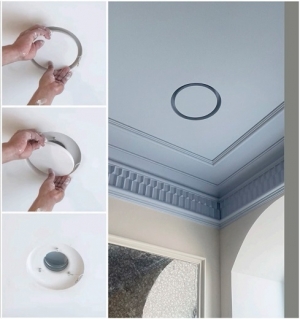 Диффузор под покраску скрытого монтажа SECRET RING 100/90 с приточно-вытяжным вентилятором